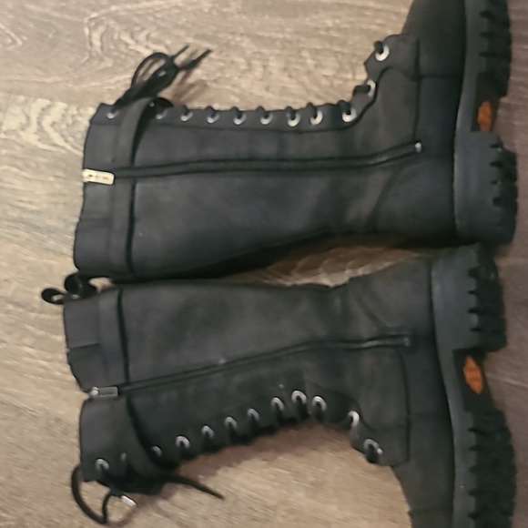 Harley Davidson Zip Up/Lace Up Black Suede Riding Boots - Picture 5 of 5